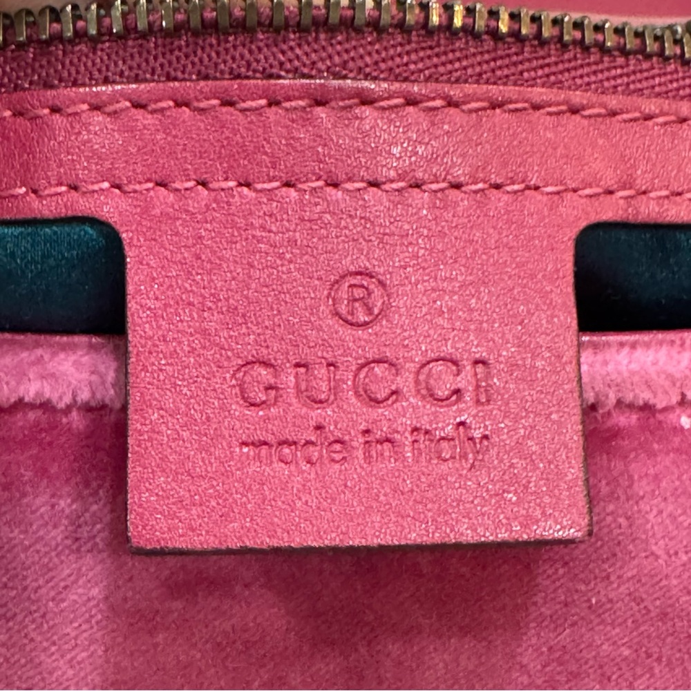 Gucci Pink Floral Embroidered Shoulder Bag - Picture 7 of 10